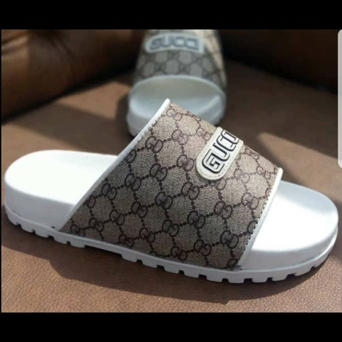 White Sole Male Slide