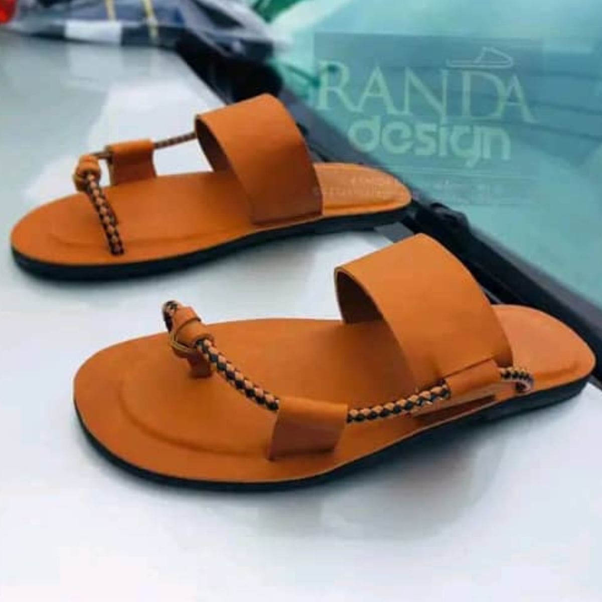 Soft Brown Unisex Leather Slippers