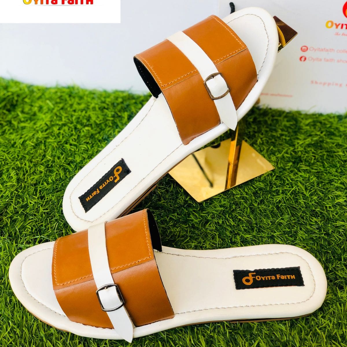 Flawless White and Brown Unisex Footwear